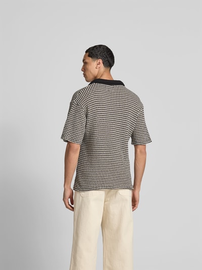 Officine Générale Poloshirt mit gerippten Abschlüssen Black 5