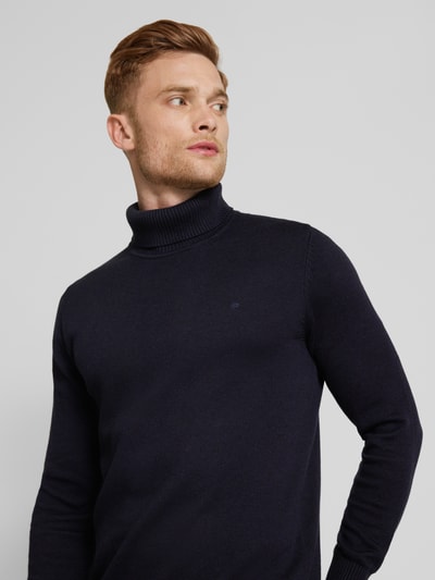 Christian Berg Men Rollkragenpullover mit Woll-Anteil und Label-Stitching Marine 3