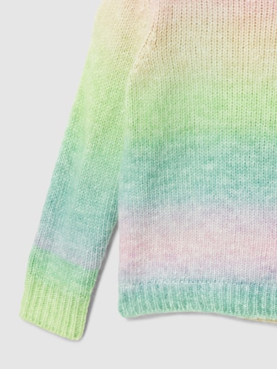 Only Sweter z dzianiny z cieniowaniem model ‘RAINBOW’ Jasnozielony 2