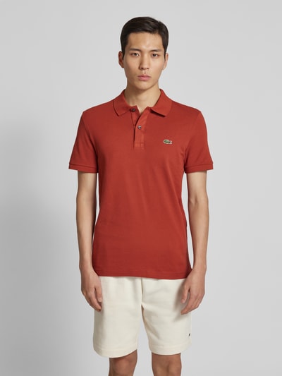 Lacoste Koszulka polo o kroju slim fit z naszywką z logo model ‘PIQUE’ Ciemnoczerwony 4