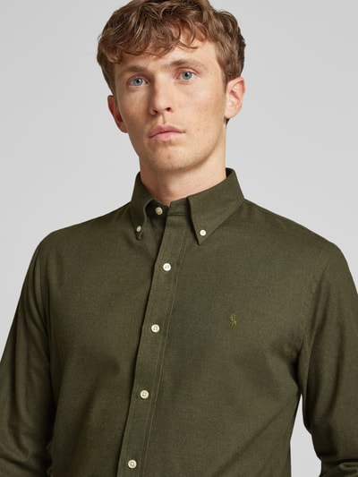 Polo Ralph Lauren Custom Fit Freizeithemd mit Button-Down-Kragen Oliv 3