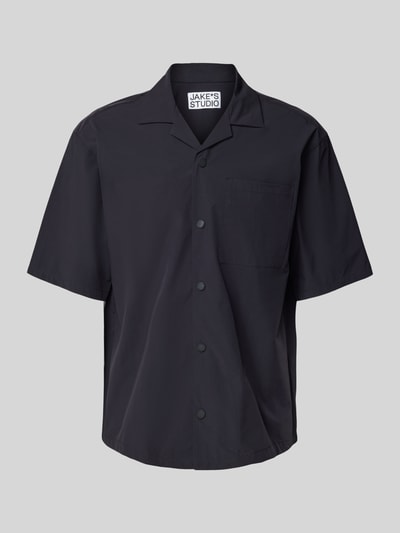 JAKE*S STUDIO MEN Freizeithemd mit Druckknopfleiste Metallic Blue 2