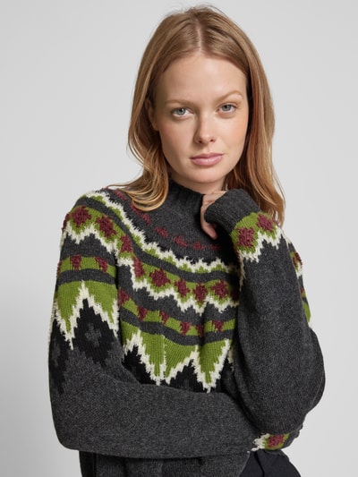 Weekend Max Mara Strickpullover mit Stehkragen Modell 'ORARIO' Dunkelgrau 3