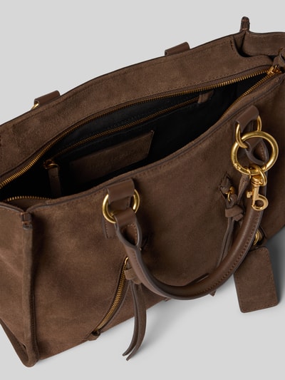 Marc O'Polo Torba shopper z naturalnej skóry bydlęcej model 'SHOPPER M SUEDE' Średniobrązowy 5