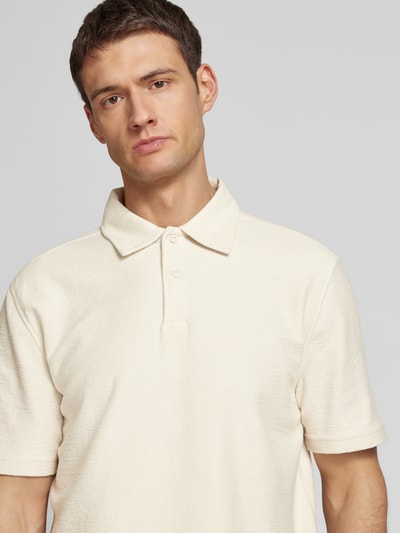 Samsøe & Samsøe Regular Fit Poloshirt mit kurzer Knopfleiste Offwhite 3