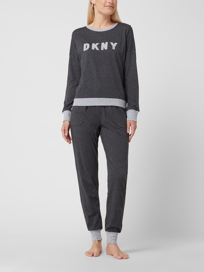 DKNY Pyjama mit Logo Mittelgrau 1