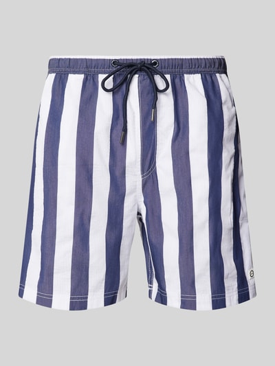 Bruun & Stengade Regular Fit Badehose mit Label-Detail Modell 'BAHIA' Blau 1