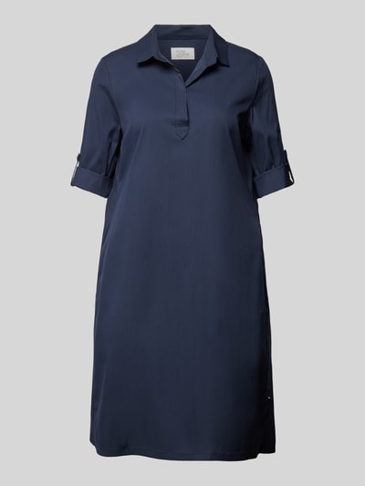 ROBE LÉGÈRE Knielange overhemdjurk in effen design Marineblauw - 2