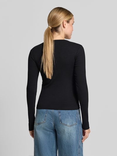 VERO MODA Slim Fit Langarmshirt aus Baumwoll-Mix Modell 'CHLOE' Black 5