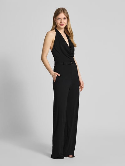 HUGO Jumpsuit mit Wasserfall-Ausschnitt Modell 'Kafesa' Black 1