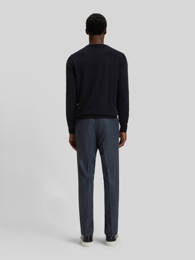 BOSS Regular fit gebreide pullover van pure scheerwol, model 'BOTTO' Marineblauw - 5