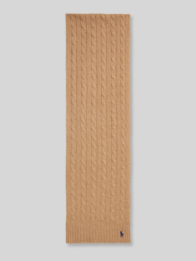Polo Ralph Lauren Schal aus Schurwoll-Kaschmir-Mix mit Logo-Stitching Camel 3