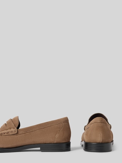 Produktfoto, loafersy Loafer aus echtem Rindsleder von Tamaris w kolorze jasnobrązowym, matowa tekstura, prosta forma, damskie obuwie