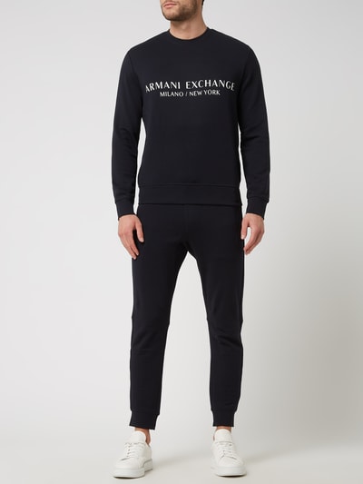 ARMANI EXCHANGE Sweatbroek met logodetail, model 'Milano' Donkerblauw - 1