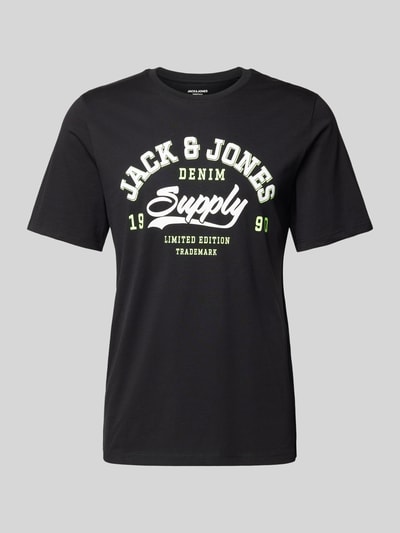 Jack & Jones T-shirt z nadrukiem z logo Czarny 2