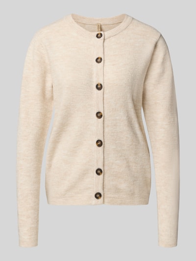 Soyaconcept Strickjacke mit Rundhalsausschnitt Modell 'ORLEAN' Ecru Melange 2