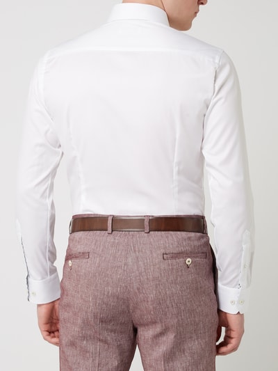 Eton Slim Fit Business-Hemd aus Twill  Weiss 5