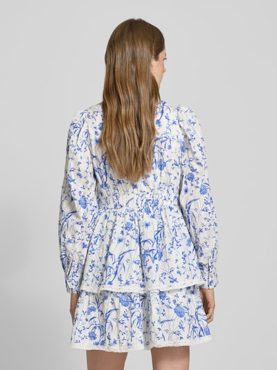 YAS Cocktailkleid mit V-Ausschnitt Modell 'ELIN' Blau 5