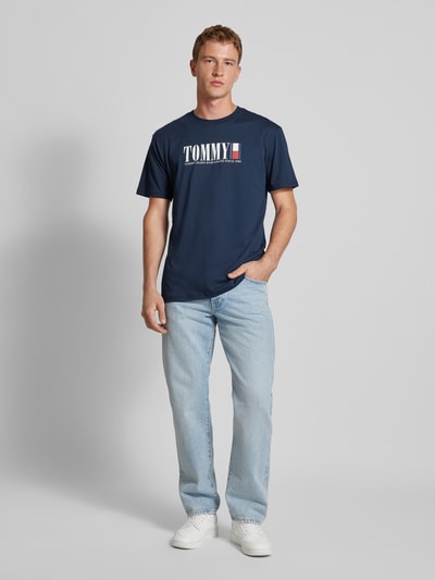 Tommy Jeans T-shirt met labelprint Marineblauw - 1