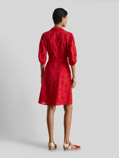 Lauren Ralph Lauren Hemdblusenkleid aus Lochspitze Rot 5