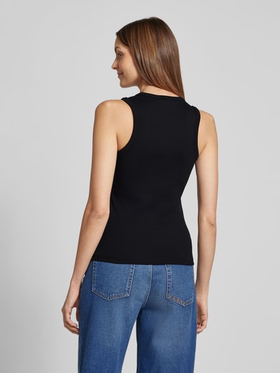 Tom Tailor Denim Slim Fit Tank Top aus Baumwoll-Mix in Ripp-Optik Black 5