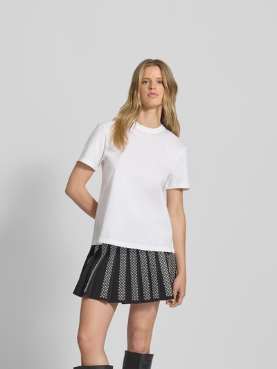 Rabanne T-Shirt mit geripptem Rundhalsausschnitt Weiss 4
