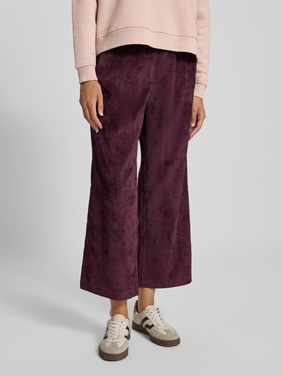 MAC Korte corduroy broek met elastische band, model 'CHIARA' Aubergine - 4
