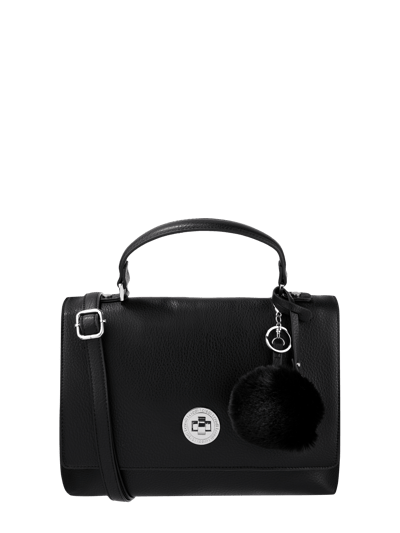 L.Credi Handtasche mit Webpelzbommel  Black 2