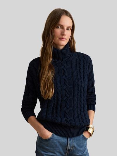Lauren Ralph Lauren Pullover mit Rollkragen Zopfstrick Marine 4