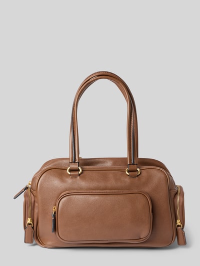 MANGO Shoulder Bag in Leder-Optik Modell 'PIPO' Mittelbraun 1