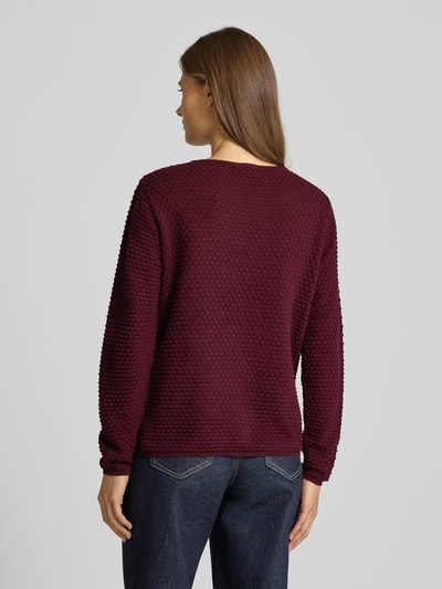 FREE/QUENT Gebreide pullover met ronde hals, model 'Dodo' Bordeaux - 5