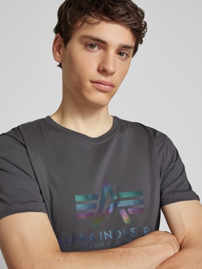 Alpha Industries T-Shirt mit Label-Print Anthrazit 3