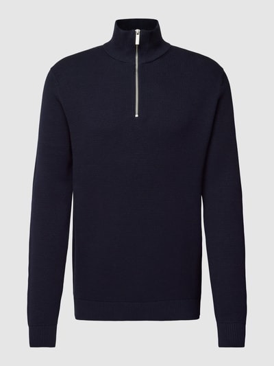 SELECTED HOMME Geborduurde pullover met opstaande kraag Donkerblauw - 2