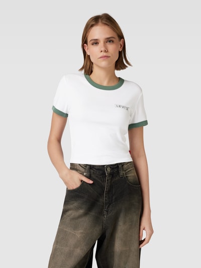 Levi's® Cropped T-Shirt mit Label-Detail Offwhite 4