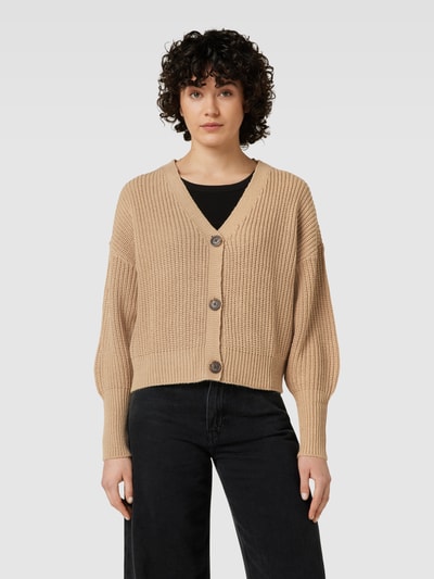 VERO MODA Cardigan mit V-Ausschnitt Modell 'LEA' Sand 4