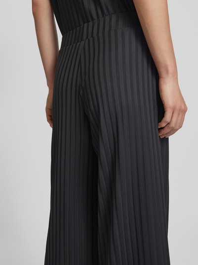 More & More Wide Leg Stoffhose mit Strukturmuster Black 3