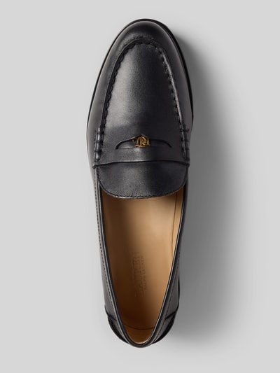 Lauren Ralph Lauren Loafers van echt leer met logo-applicatie, model 'Marli' Zwart - 3