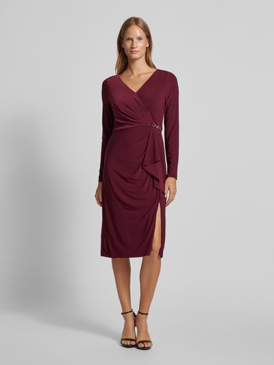 Adrianna Papell Cocktailkleid in Wickel-Optik Bordeaux 4