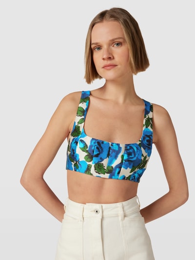 Philosophy di Lorenzo Ser Crop Top mit Allover-Motiv-Print Bleu 6