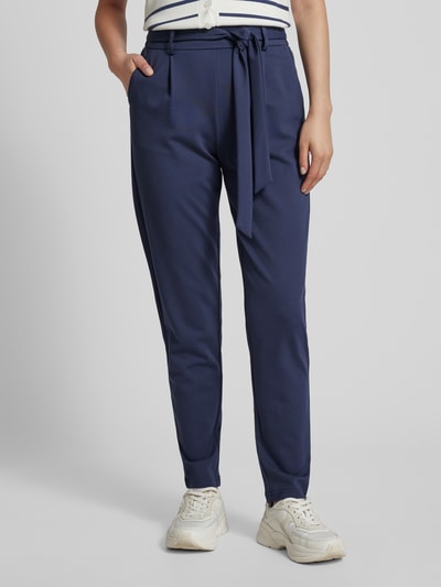 MSCH Copenhagen Slim fit stoffen broek met strikceintuur, model 'Popye' Marineblauw - 4