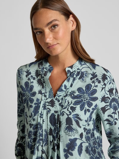 Emily Van den Bergh Regular Fit Bluse aus Viskose mit Tunikakragen Mint 3