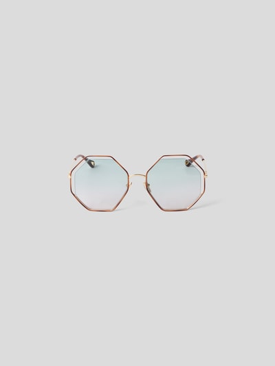 Chloé Hexagonale Sonnenbrille Mittelbraun 2