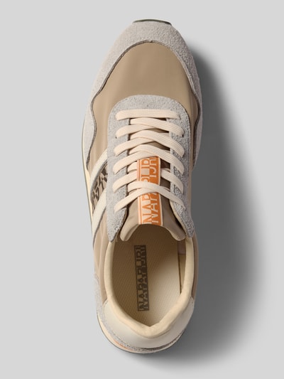 Produktfoto, Sneaker aus Leder-Textil-Mix Modell 'SHARD' von Napapijri in Beige und Grau mit runder Spitze, Label-Details, Oberansicht