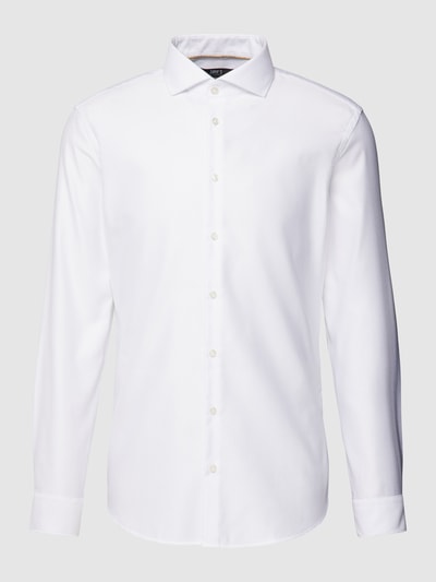Jake*s Koszula biznesowa z drobnym wzorem i kołnierzykiem typu kent Biały 2