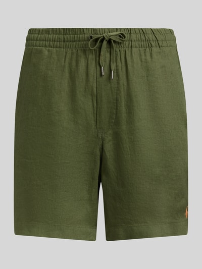 Polo Ralph Lauren Leinenshorts mit Tunnelzugbund und Logo Stitching Oliv 2