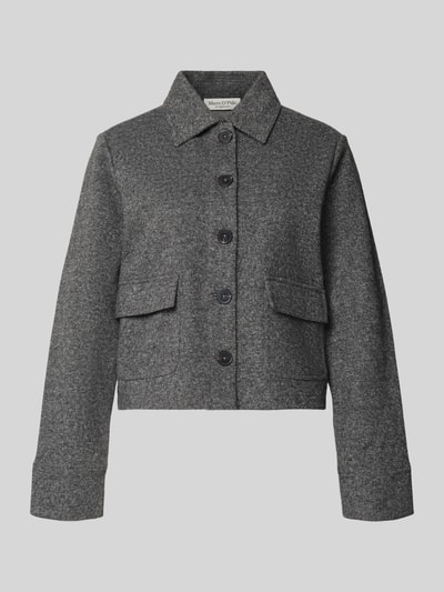 Marc O'Polo Regular fit korte blazer van katoenmix Middengrijs - 2
