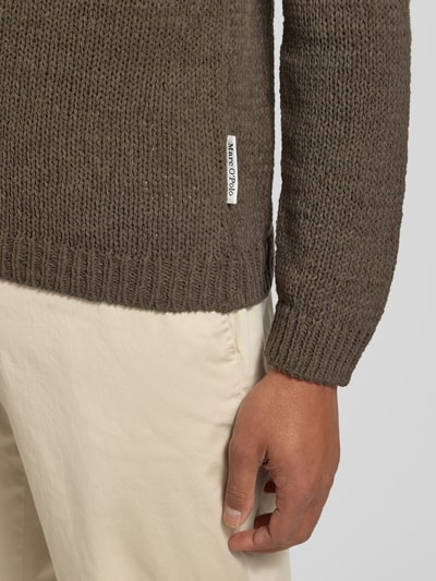 Marc O'Polo Regular Fit Strickpullover aus Baumwoll-Mix Dunkelbraun 3