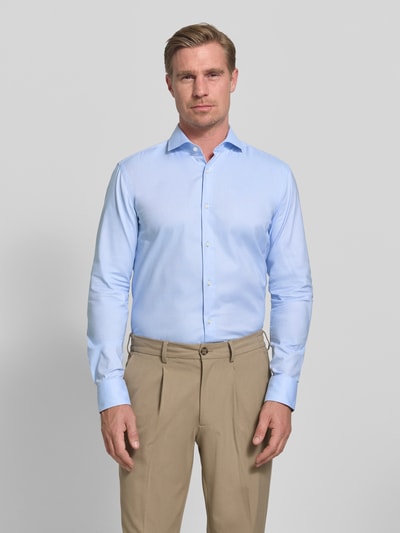 BOSS Koszula biznesowa o kroju slim fit z bardzo długim rękawem model 'H-HANK-SP-C1' Błękitny 4