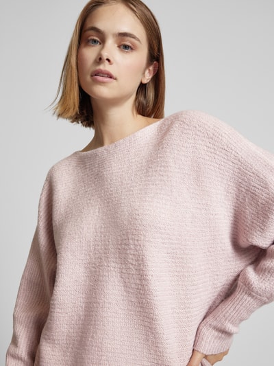 Only Sweter z obniżonymi ramionami model ‘DANIELLA’ Różowy melanż 3