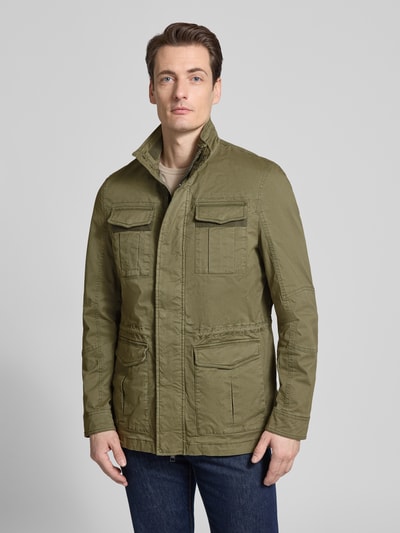 Christian Berg Men Jacke mit Stehkragen und Pattentaschen Oliv 4